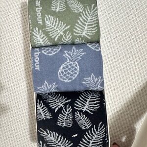 Barbour 3 Pack Men’s Tropical Socks Gift Set NWT